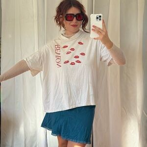 ⋆｡˚✩ Single Stitch Revlon Mock Neck Tee ✩˚｡⋆